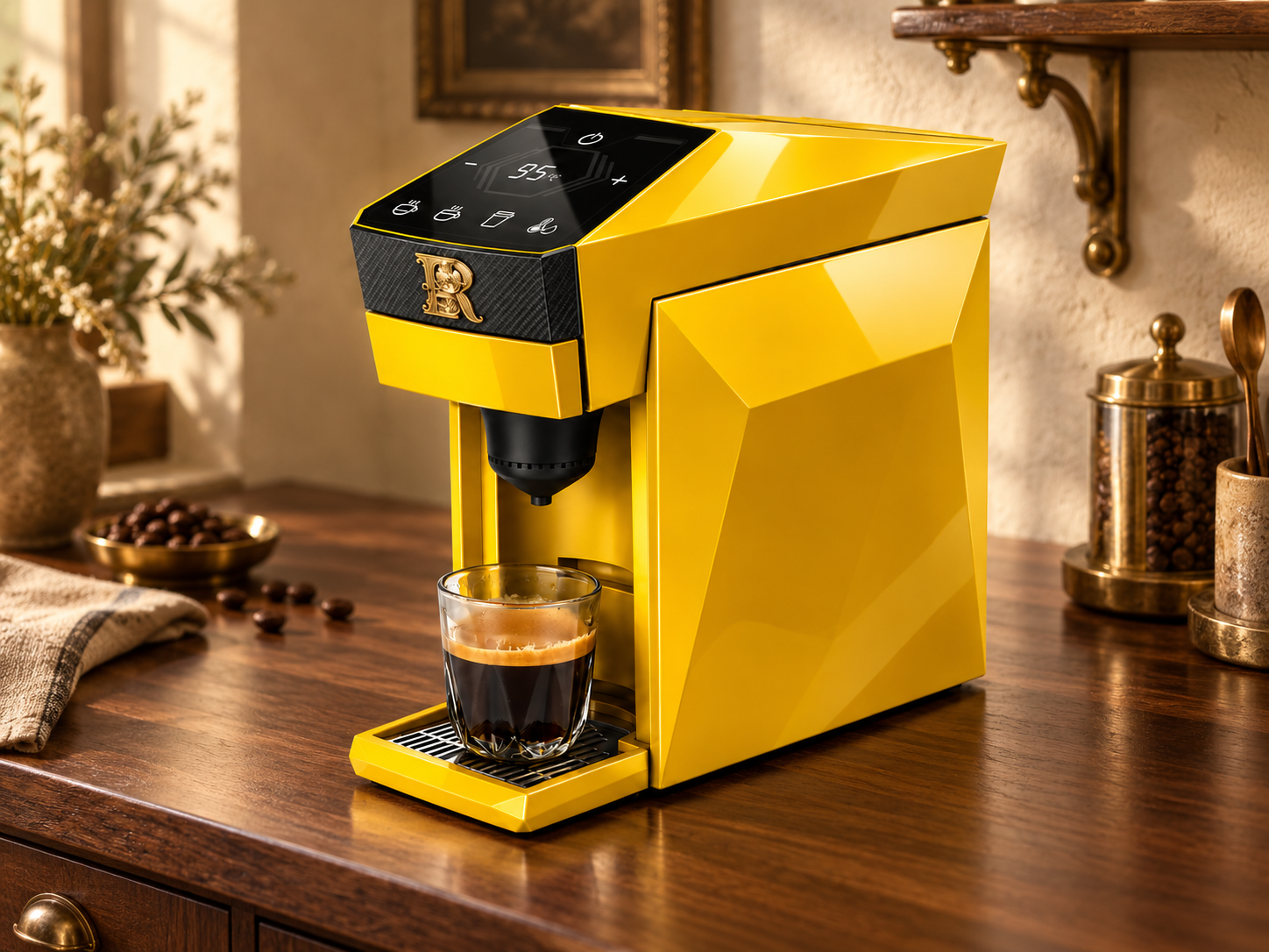 Yellow R.E.A.L capsule machine